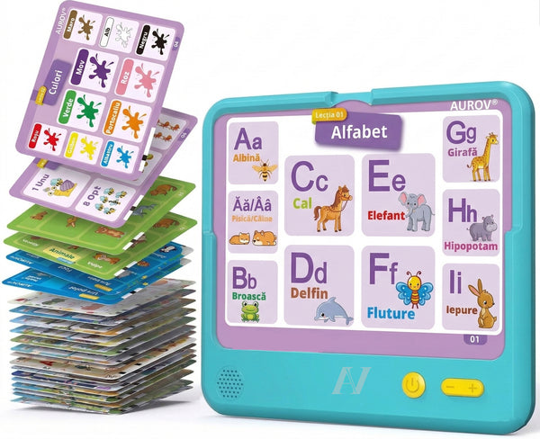 Cititor Tactil de carduri în limba Română , Învață 500+ Cuvinte prin Atingere, model 2026!