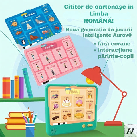 Cititor Tactil de carduri în limba Română , Învață 500+ Cuvinte prin Atingere, model 2026!