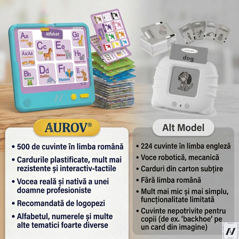 Cititor Tactil de carduri în limba Română , Învață 500+ Cuvinte prin Atingere, model 2026!