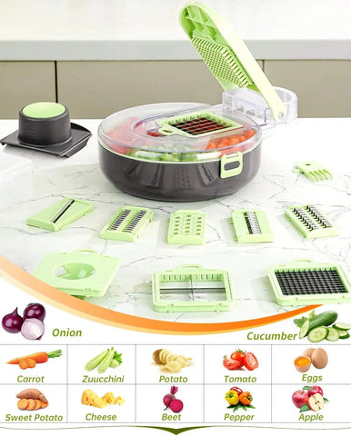 Tocator si Feliator De Legume 9 In 1 Aurov®-Gătește Rapid și Ușor!