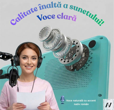 Cititor Tactil de carduri în limba Română , Învață 500+ Cuvinte prin Atingere, model 2026!