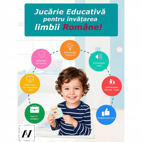 Cititor de carduri în limba Română, Jucărie educativă pentru copii, ideală pentru învățarea cuvintelor!