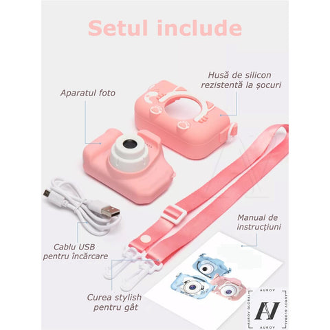Aparat Foto Interactiv pentru Copii – 4 în 1: Poze, Video, Muzică și Jocuri!