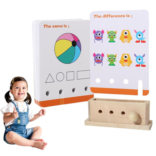 Jucarie Educativa Montessori Logic Key Aurov®, 40 Carduri, 80 de Exercitii, Nivelul 1