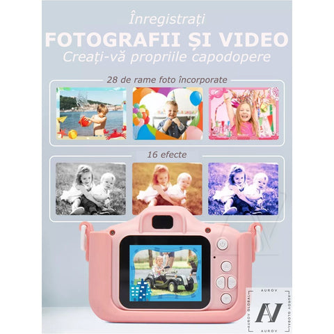 Aparat Foto Interactiv pentru Copii – 4 în 1: Poze, Video, Muzică și Jocuri!