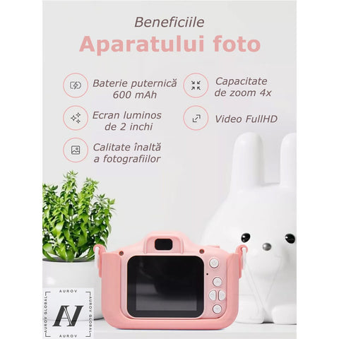 Aparat Foto Interactiv pentru Copii – 4 în 1: Poze, Video, Muzică și Jocuri!