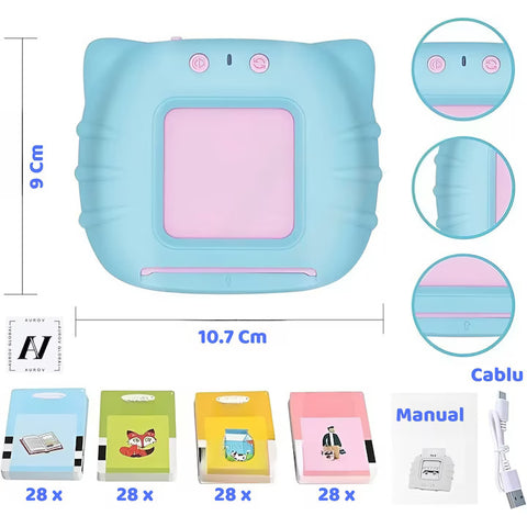 Cititor de carduri în limba Română, Jucărie educativă pentru copii, ideală pentru învățarea cuvintelor!