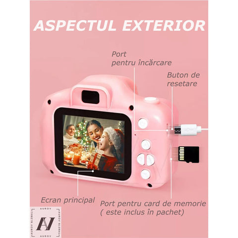 Aparat Foto Interactiv pentru Copii – 4 în 1: Poze, Video, Muzică și Jocuri!