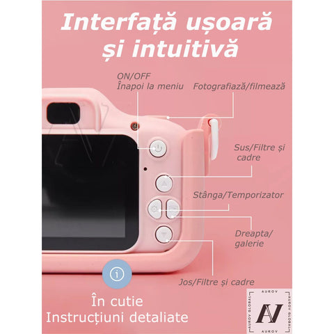 Aparat Foto Interactiv pentru Copii – 4 în 1: Poze, Video, Muzică și Jocuri!