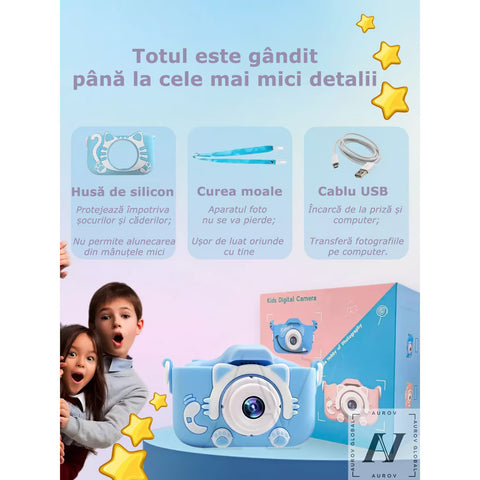 Aparat Foto Interactiv pentru Copii – 4 în 1: Poze, Video, Muzică și Jocuri!