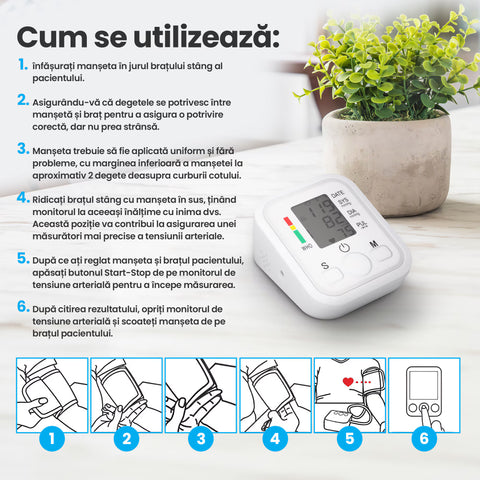 Tensiometru Digital Portabil Aurov®– Monitorizare Rapidă și Precisă Oriunde