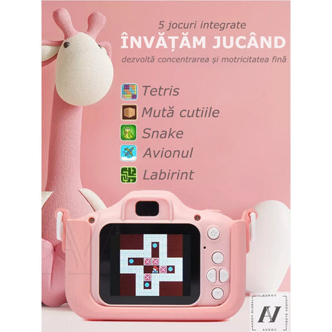 Aparat Foto Interactiv pentru Copii – 4 în 1: Poze, Video, Muzică și Jocuri!