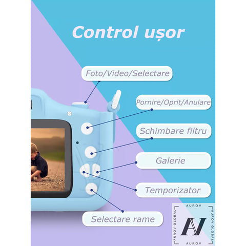 Aparat Foto Interactiv pentru Copii – 4 în 1: Poze, Video, Muzică și Jocuri!