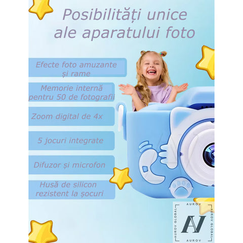 Aparat Foto Interactiv pentru Copii – 4 în 1: Poze, Video, Muzică și Jocuri!
