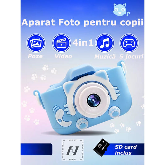 Aparat Foto Interactiv pentru Copii – 4 în 1: Poze, Video, Muzică și Jocuri!