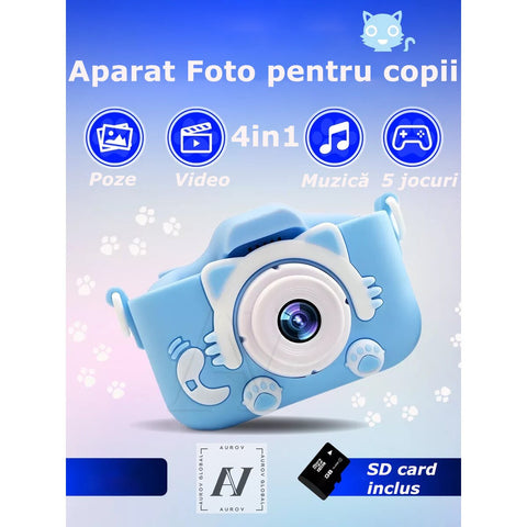 Aparat Foto Interactiv pentru Copii – 4 în 1: Poze, Video, Muzică și Jocuri!