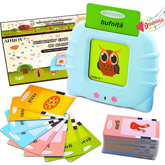 Cititor de carduri în limba Română, Jucărie educativă pentru copii, ideală pentru învățarea cuvintelor!