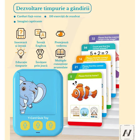 Jucarie Educativa Montessori Logic Quiz Aurov®, 110 Intrebari