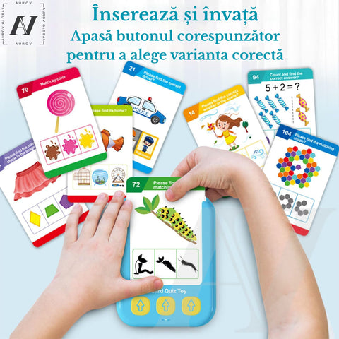 Jucarie Educativa Montessori Logic Quiz Aurov®, 110 Intrebari