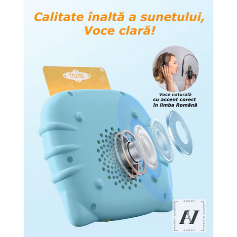 Cititor de carduri în limba Română, Jucărie educativă pentru copii, ideală pentru învățarea cuvintelor!